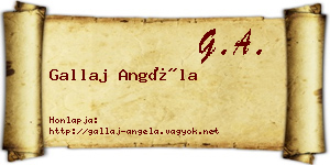 Gallaj Angéla névjegykártya